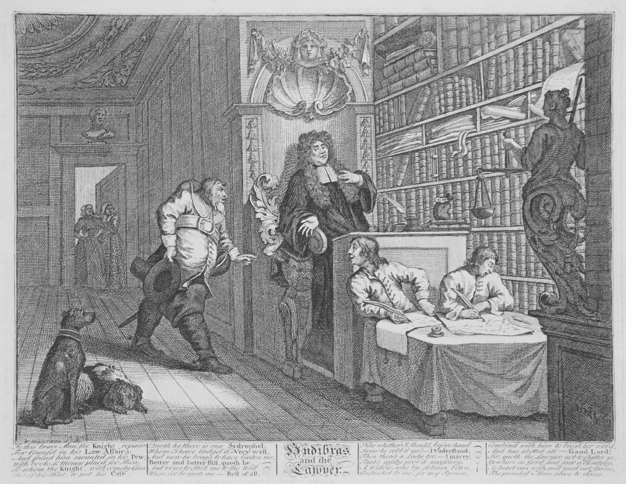 Print - Hudibras and the Lawyer - Hogarth